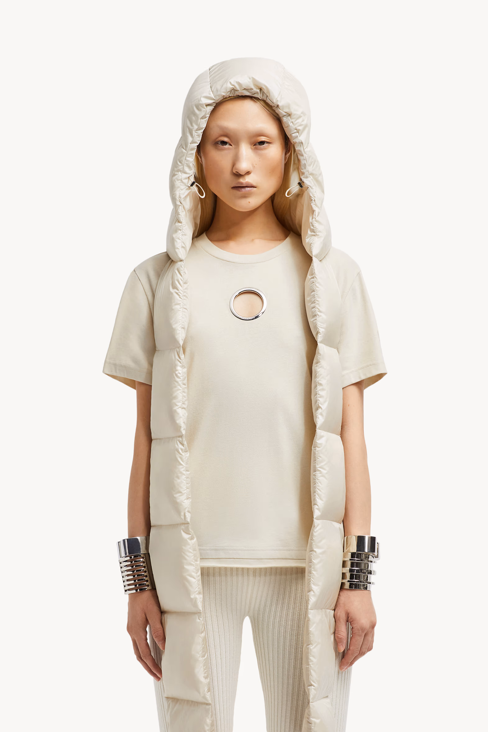 T-shirt en coton à œillet Moncler x Willow Smith Femmes Blanc Ivoire Moncler 0